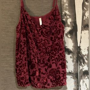 Maroon Velvet Tanktop